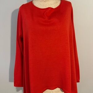 Eileen Fisher Bold Red Knit Top